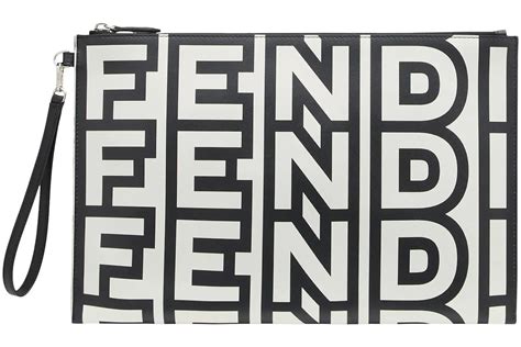 flat fendi|fendi flat pouch large.